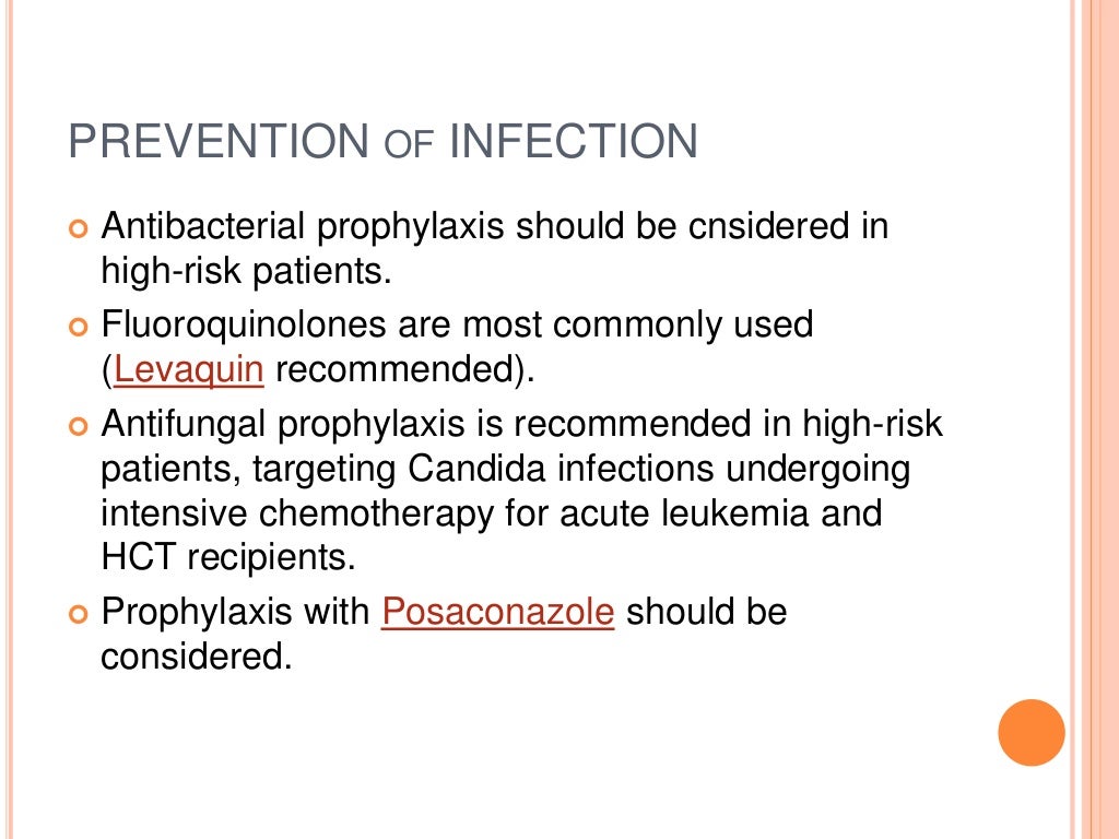 Management of infections in patients