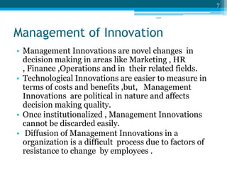Management of Innovation | PPTX