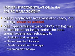 Management of Intercranial Pressure