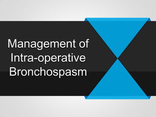 Management of
Intra-operative
Bronchospasm
 