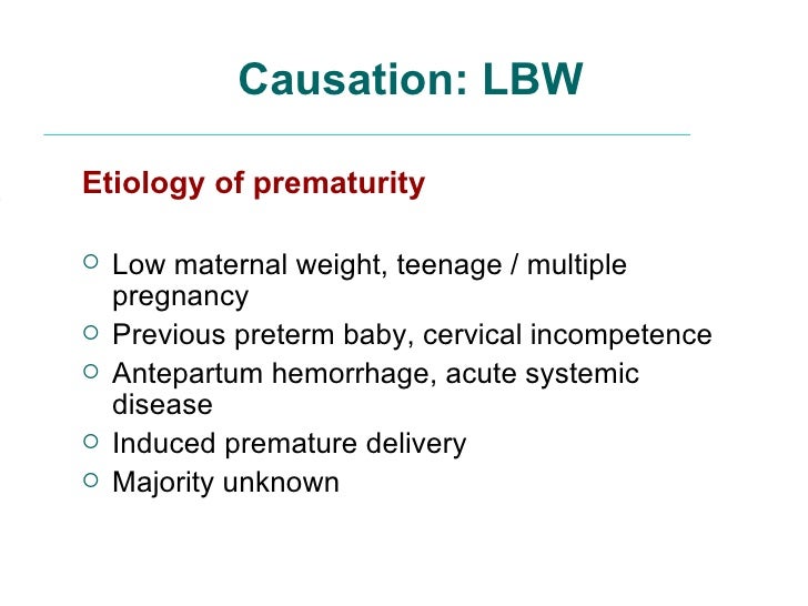 management of lbw low