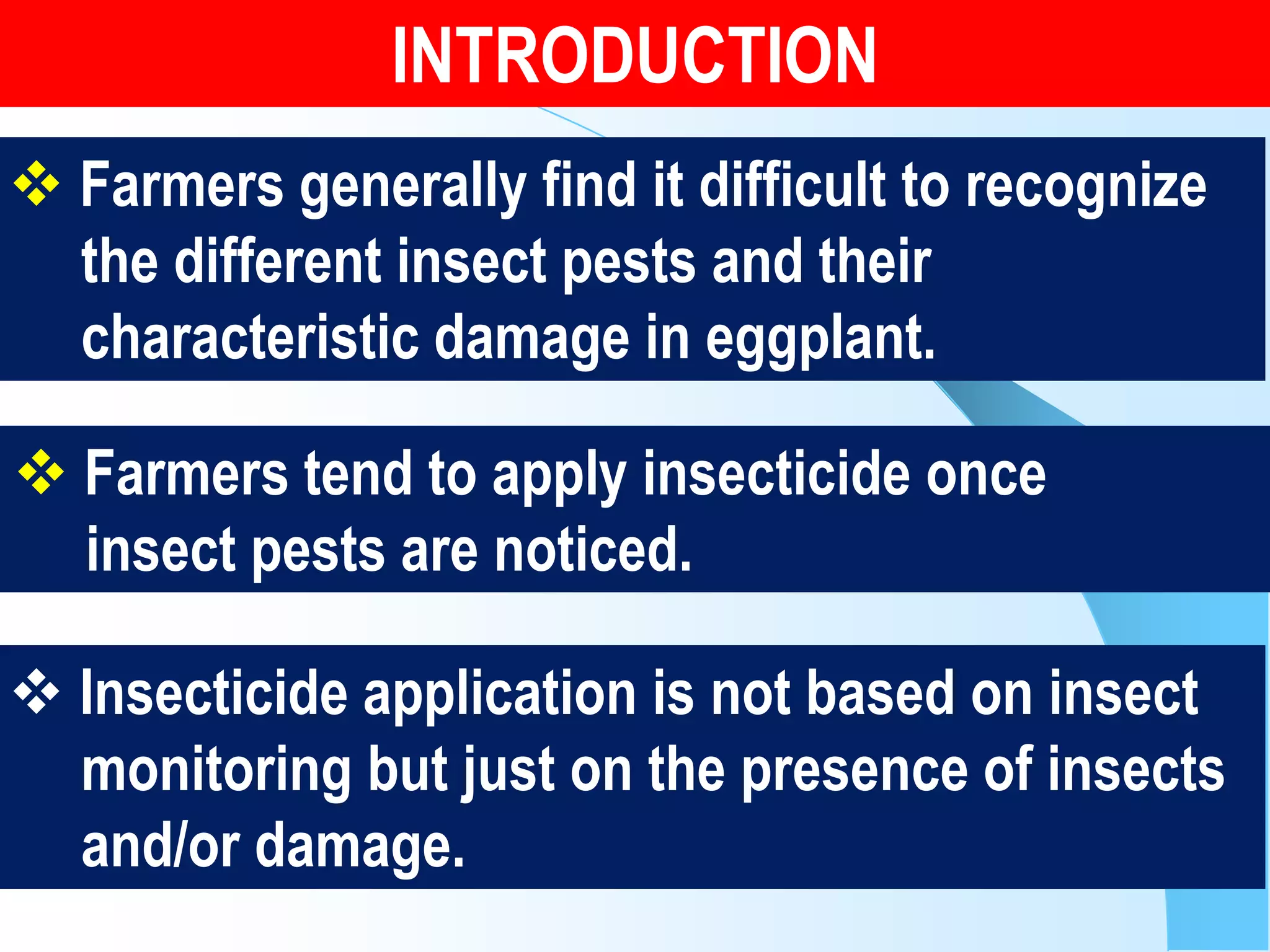 Management of major insect pests of organically grown egglant | PDF