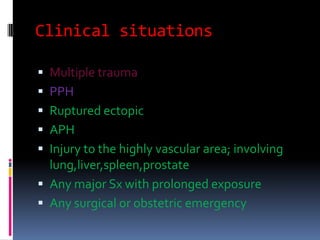Management of massive blood loss | PPTX