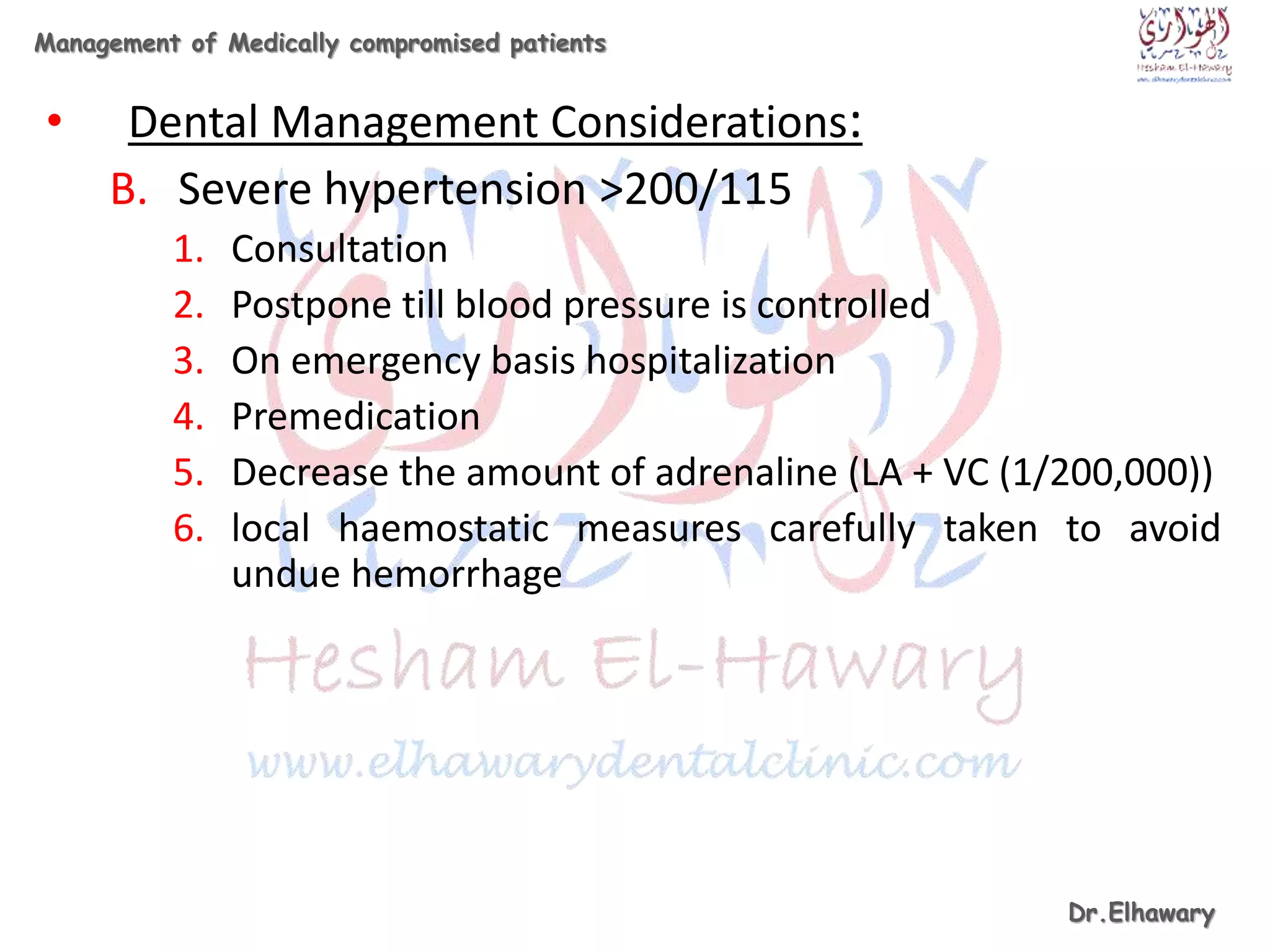 Management of medically compromised patients | PPTX