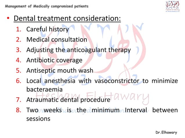 Management of medically compromised patients | PPTX