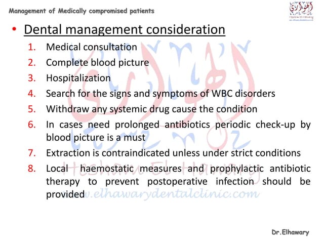 Management of medically compromised patients | PPTX