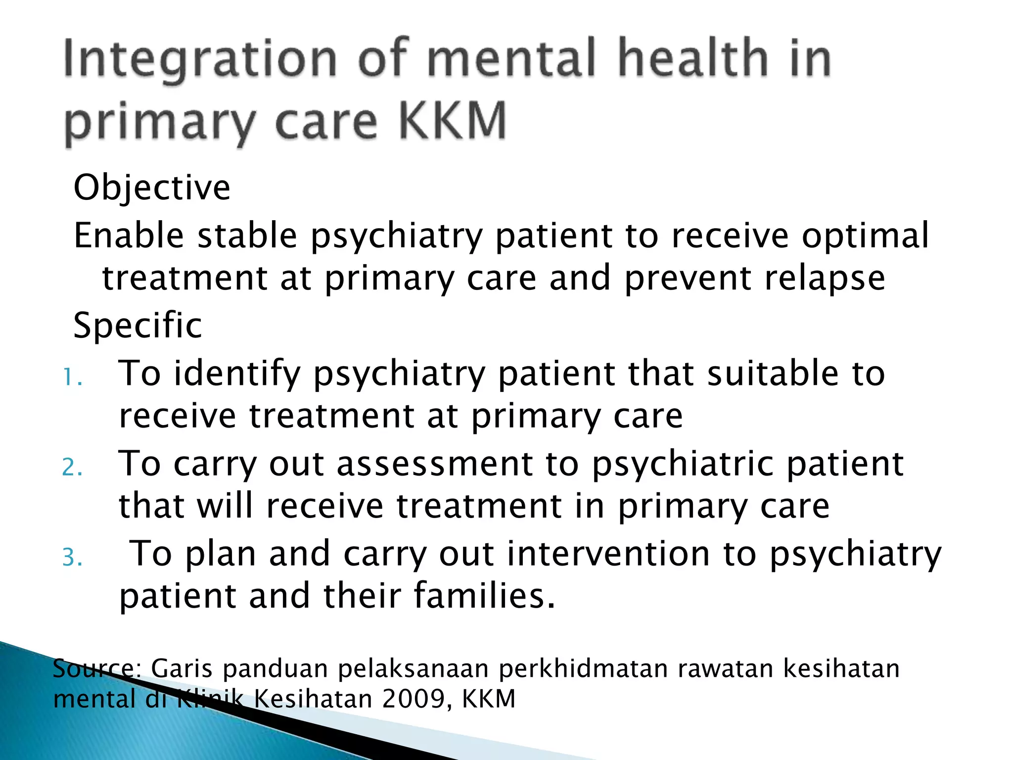 Management of mental health in primary care | PPTX