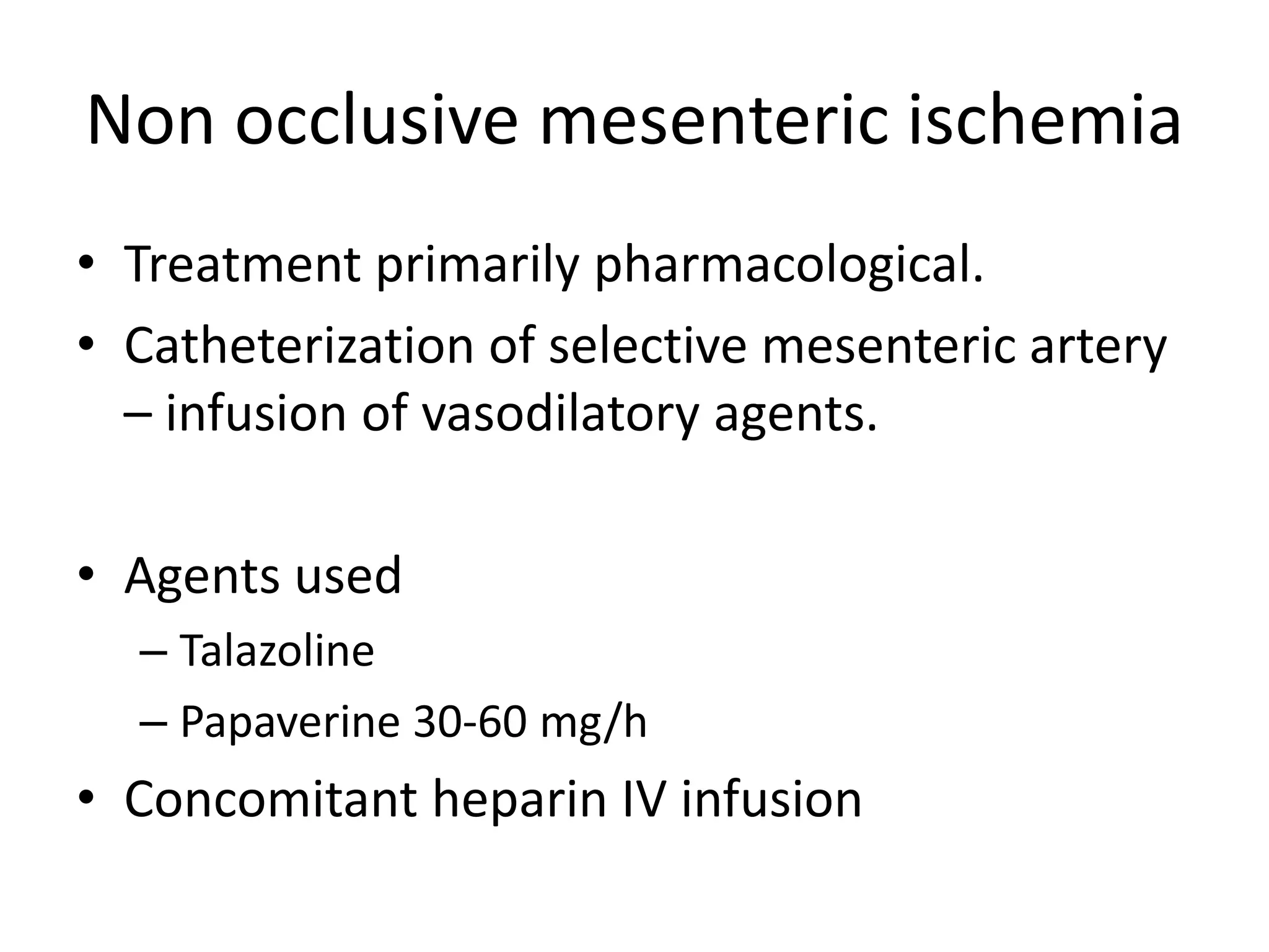 Management of mesenteric vascular occlusion | PPT