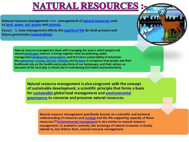 Concept Of Natural Resource Management Concept Of Natural Resource Management