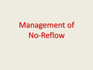 Management of
No-Reflow
 