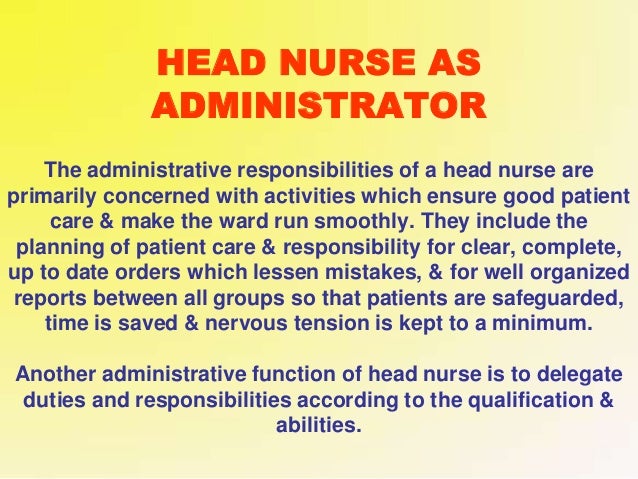 nurse manager or nurse administrator job description