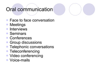Management of oral and written communication | PPT