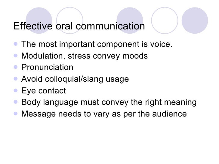 Management of oral and written communication