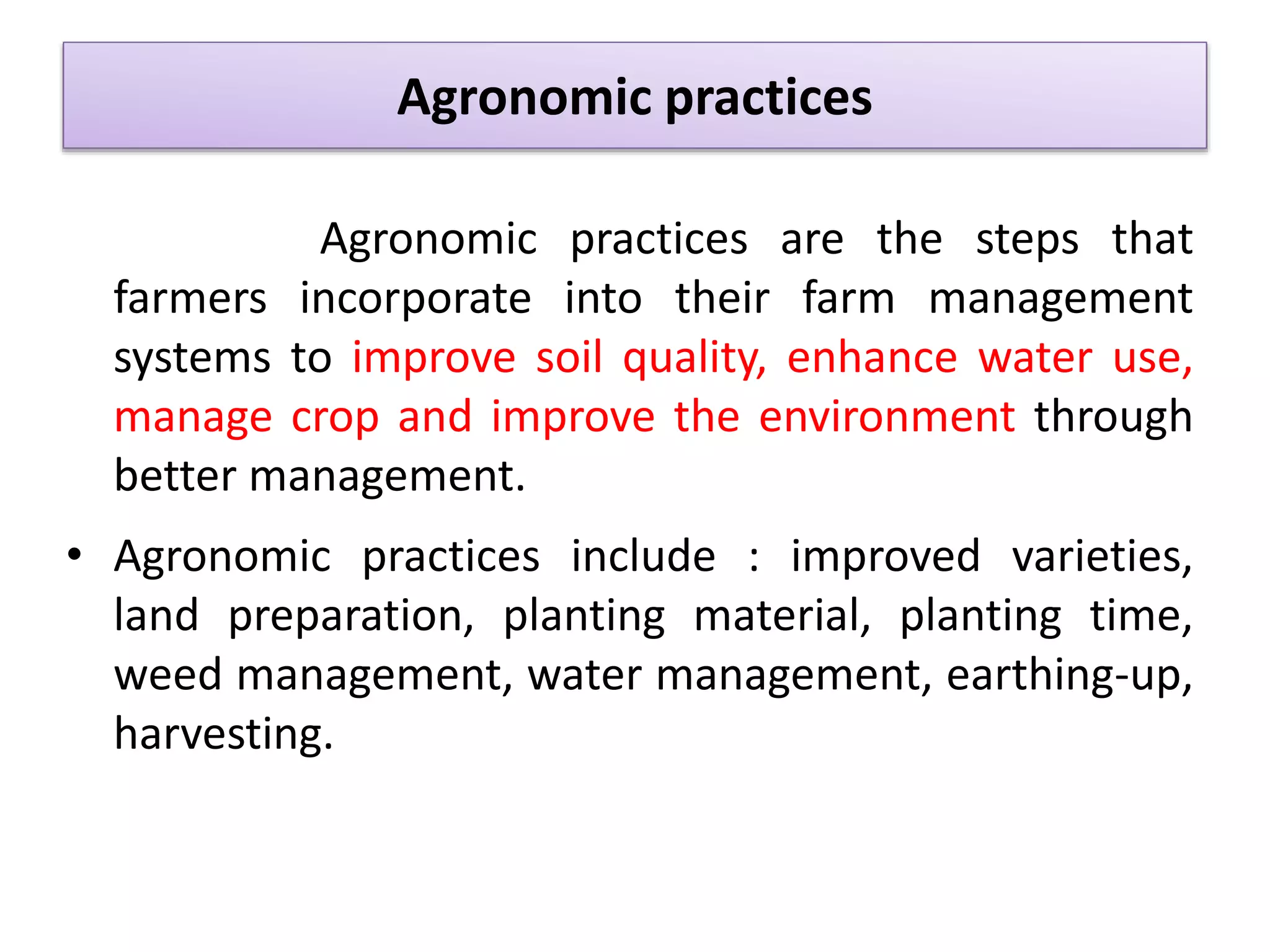Management of pests through agronomic practices | PPTX