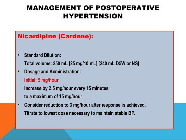Management Of Postoperative Hypertension Pptx