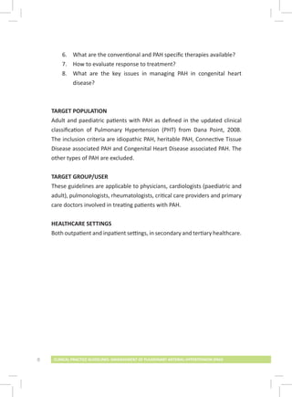 CPG Management of pulmonary arterial hypertension (pah) | PDF