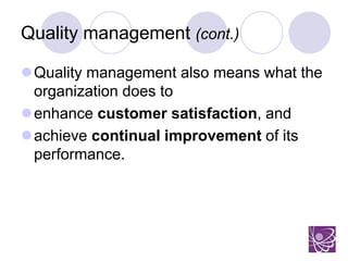 Management of ISO Quality | PPTX