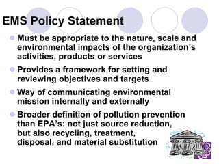 Pollution Reduction Mission Statement Examples Management of ISO Quality | PPTX