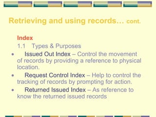 Management of records in the records center | PPT
