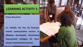 SCOPE OF WORK
(S/U 4)
• Refer to pages 36 - 48 in the Learner
Manual
• Refer to Learning Activity 4
(page 48 in the Learne...