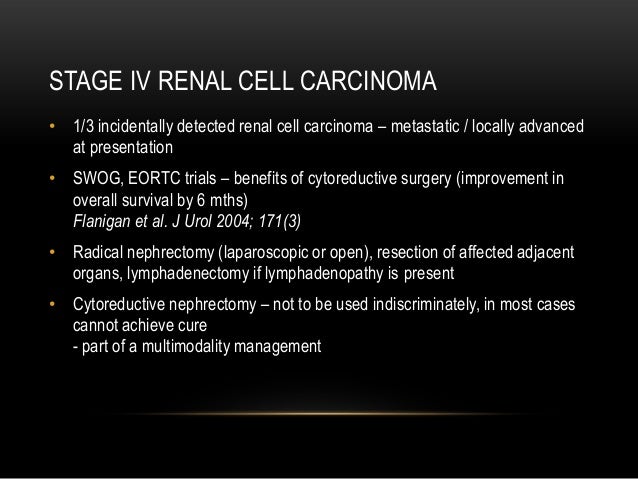 What is the prognosis of stage 3 renal cell cancer?