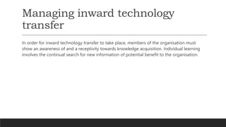 Open innovation and technology transfer chp 11 | PPTX