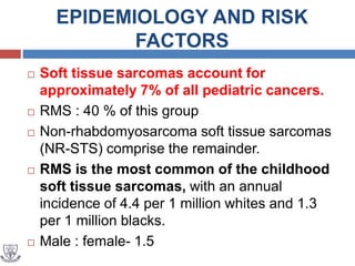 Rms Risk Stratification Management of rhabdomyosarcoma | PPTX
