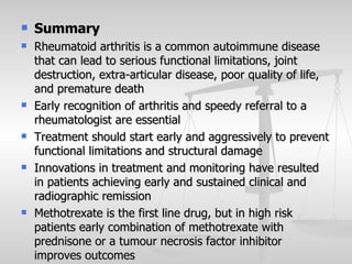 Management of rheumatoid arthritis .by Dr.Harmanjit Singh,GMC, Patiala ...