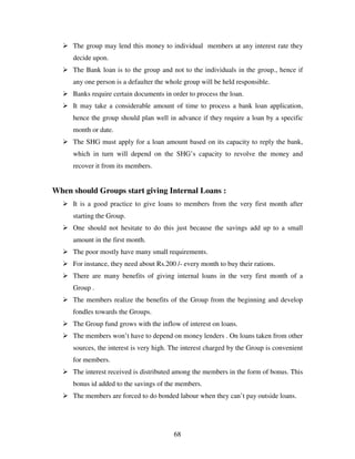 Selfhelp Group Form MANAGEMENT OF SELF HELP GROUPS | PDF