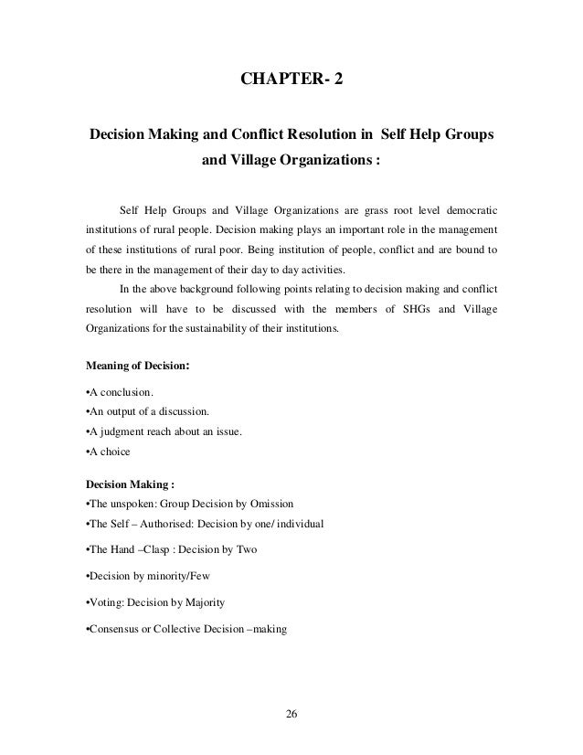 Self help group thesis