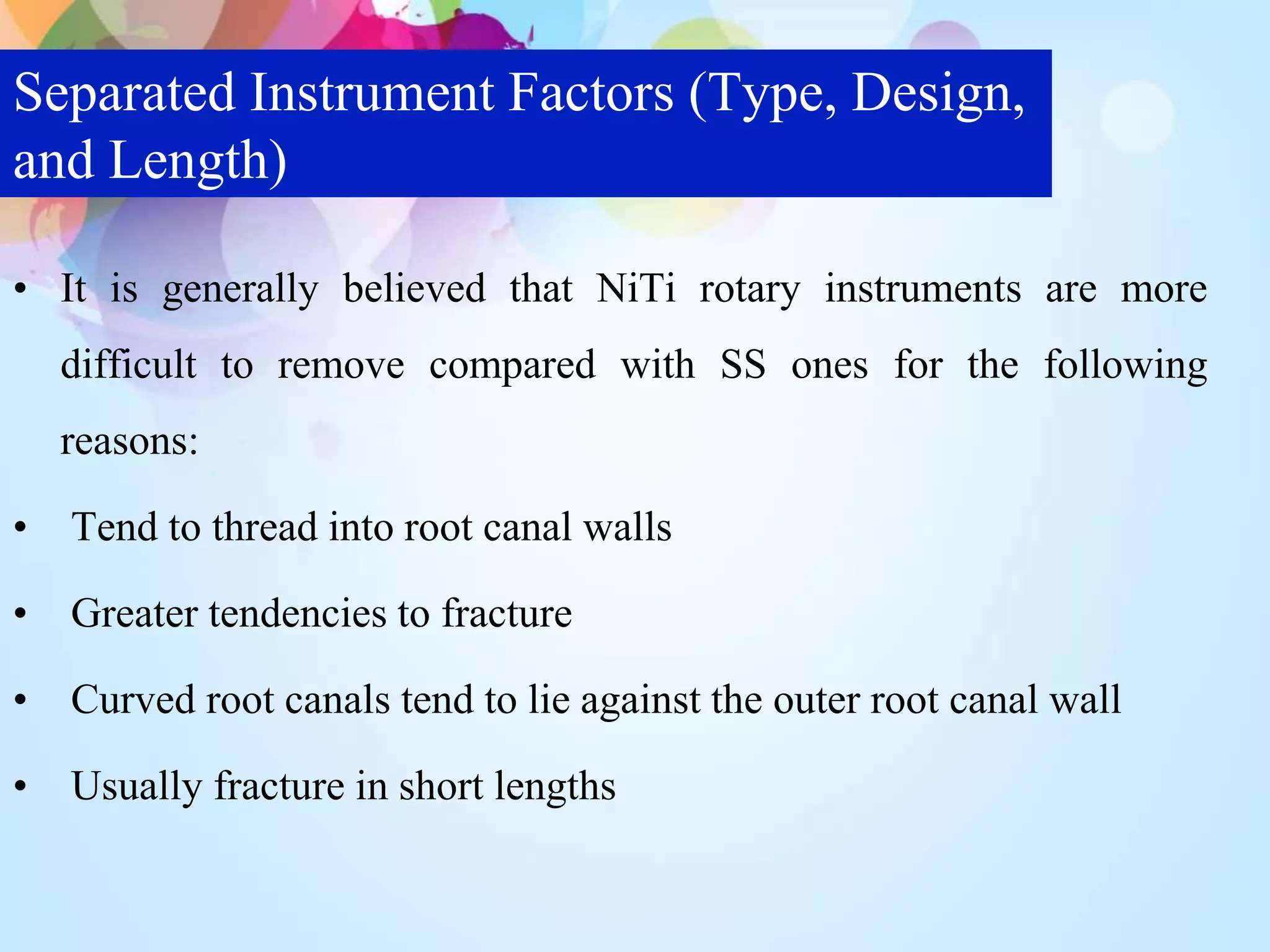Separated Instrument Management of seperated instruments- Dr.Jagadeesh kodityala | PPTX