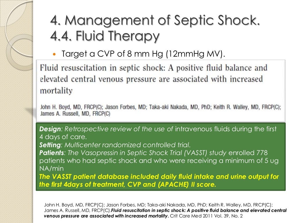 Management of septic shock