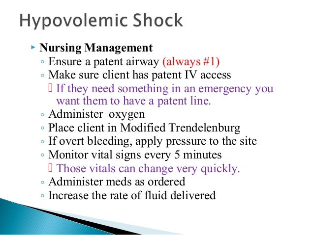 Management Of Shock