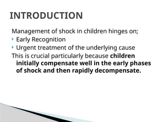 a slide on the Management of Shock .pptx