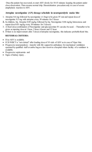 Resima Inj Management of snake bite at rural hospital in india | DOCX