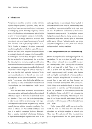 Management of soil phosphorus and plant adaptation | PDF