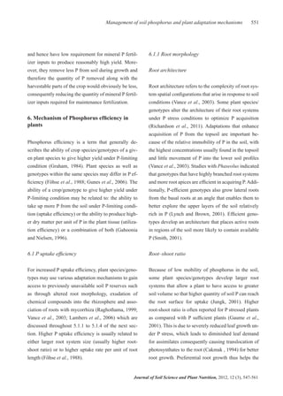 Management of soil phosphorus and plant adaptation | PDF