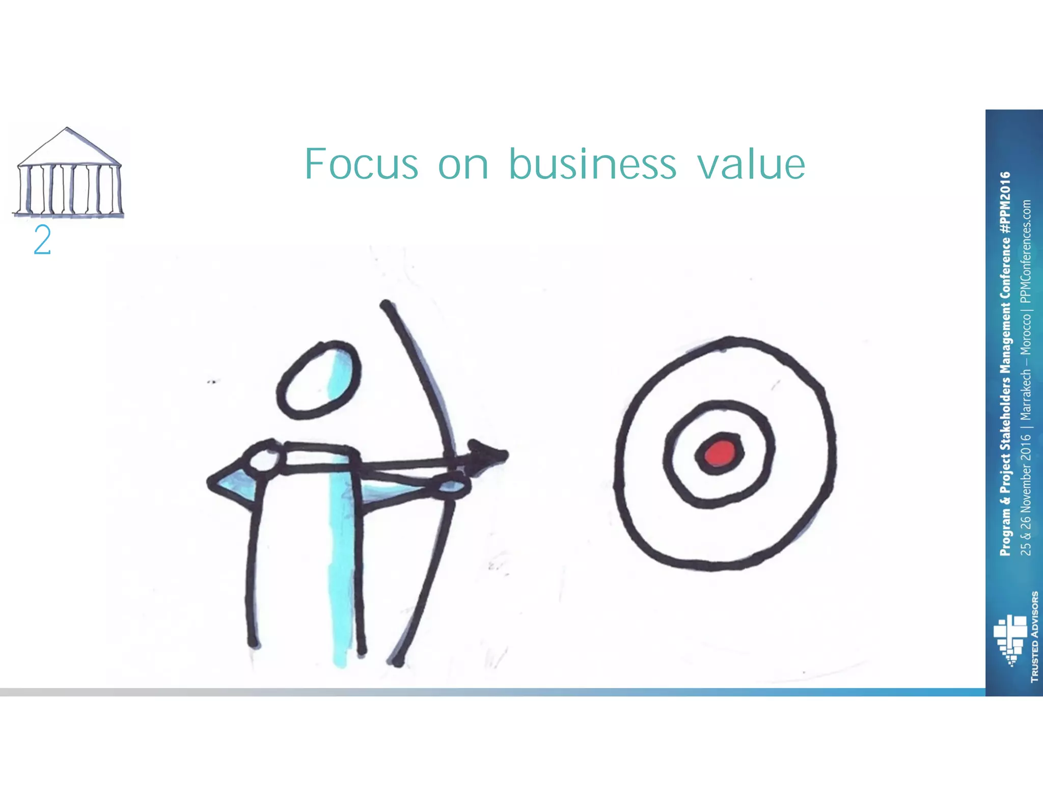 2
Focus on business value
 