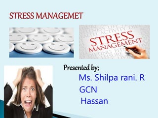 Presented by;
Ms. Shilpa rani. R
GCN
Hassan
 
