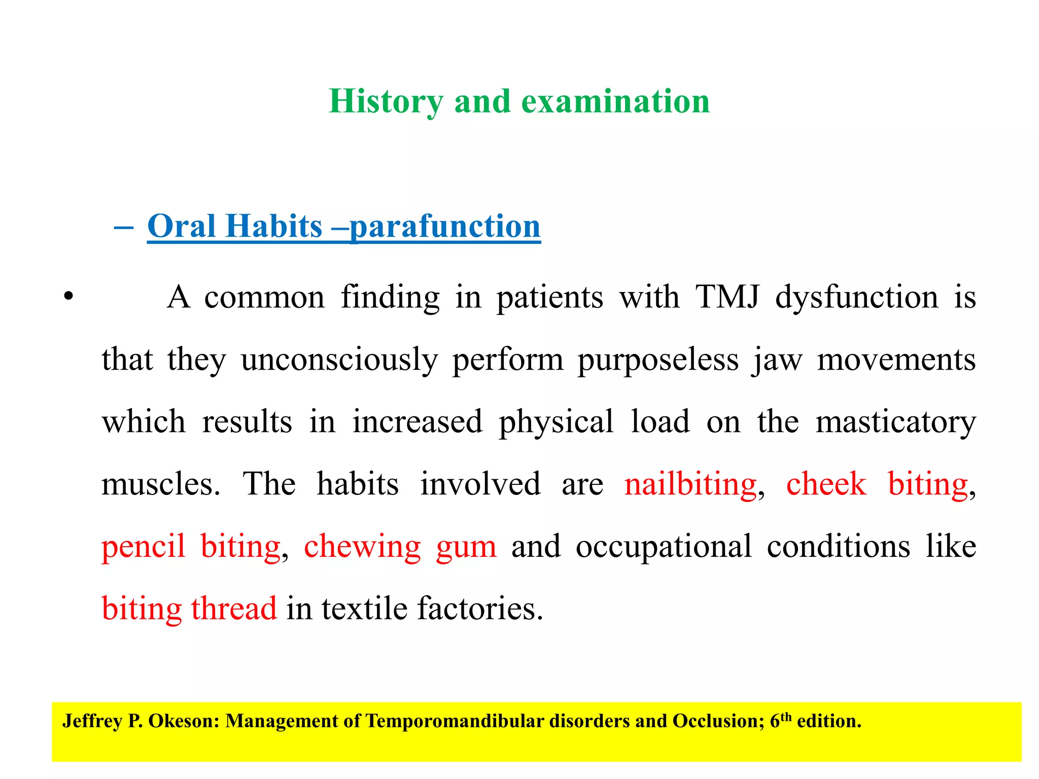 Management of temporomandibular disorders | PPTX