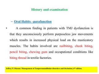 Management of temporomandibular disorders | PPTX