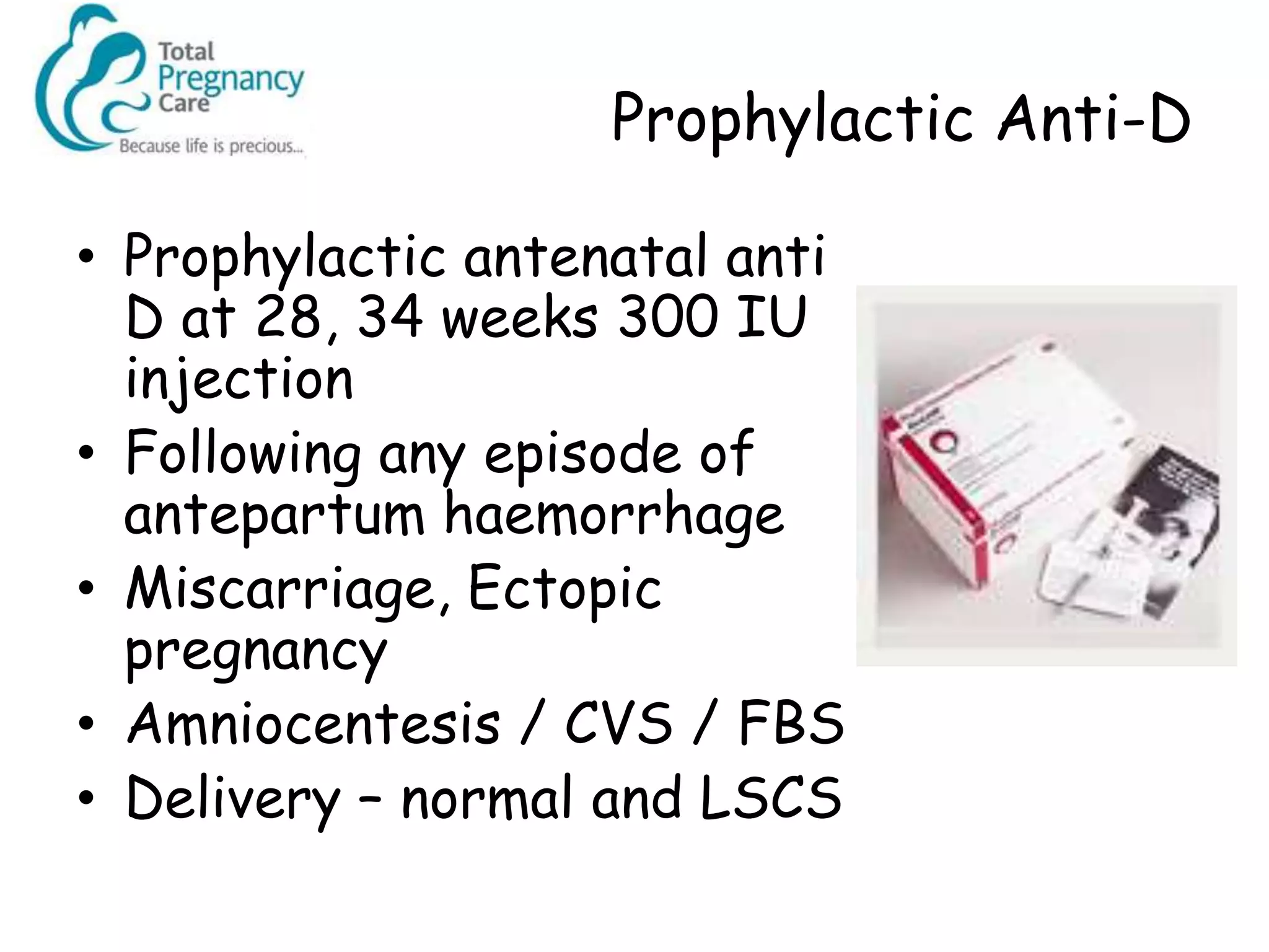 Management of the Rhesus Negative Mother | PPTX