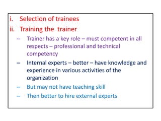 Management of training programme | PPTX