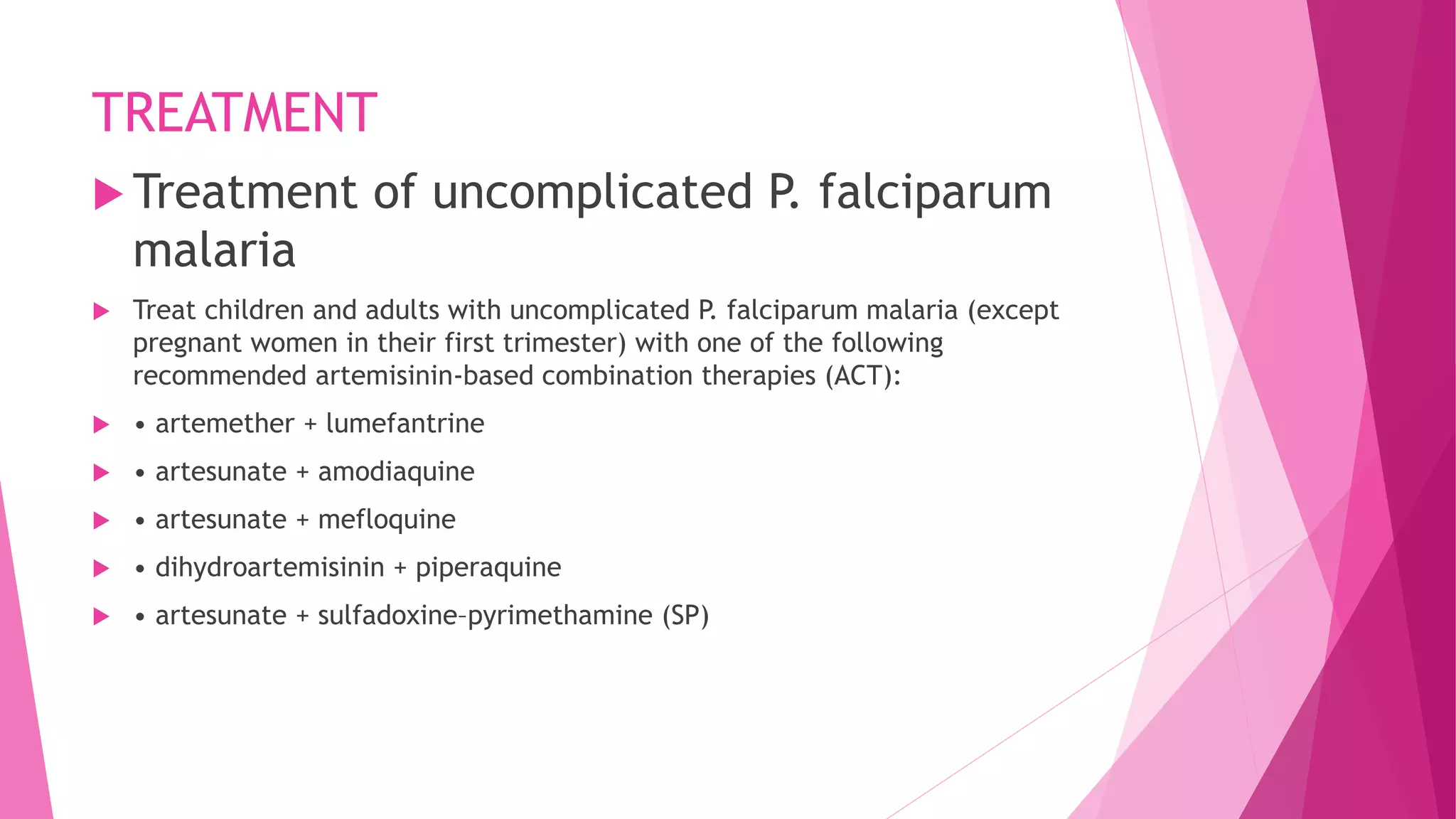 MANAGEMENT OF UNCOMPLICATED MALARIA.pptx