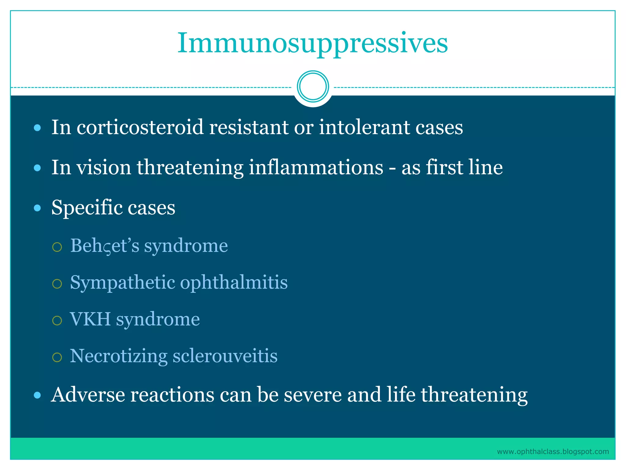 Management of uveitis