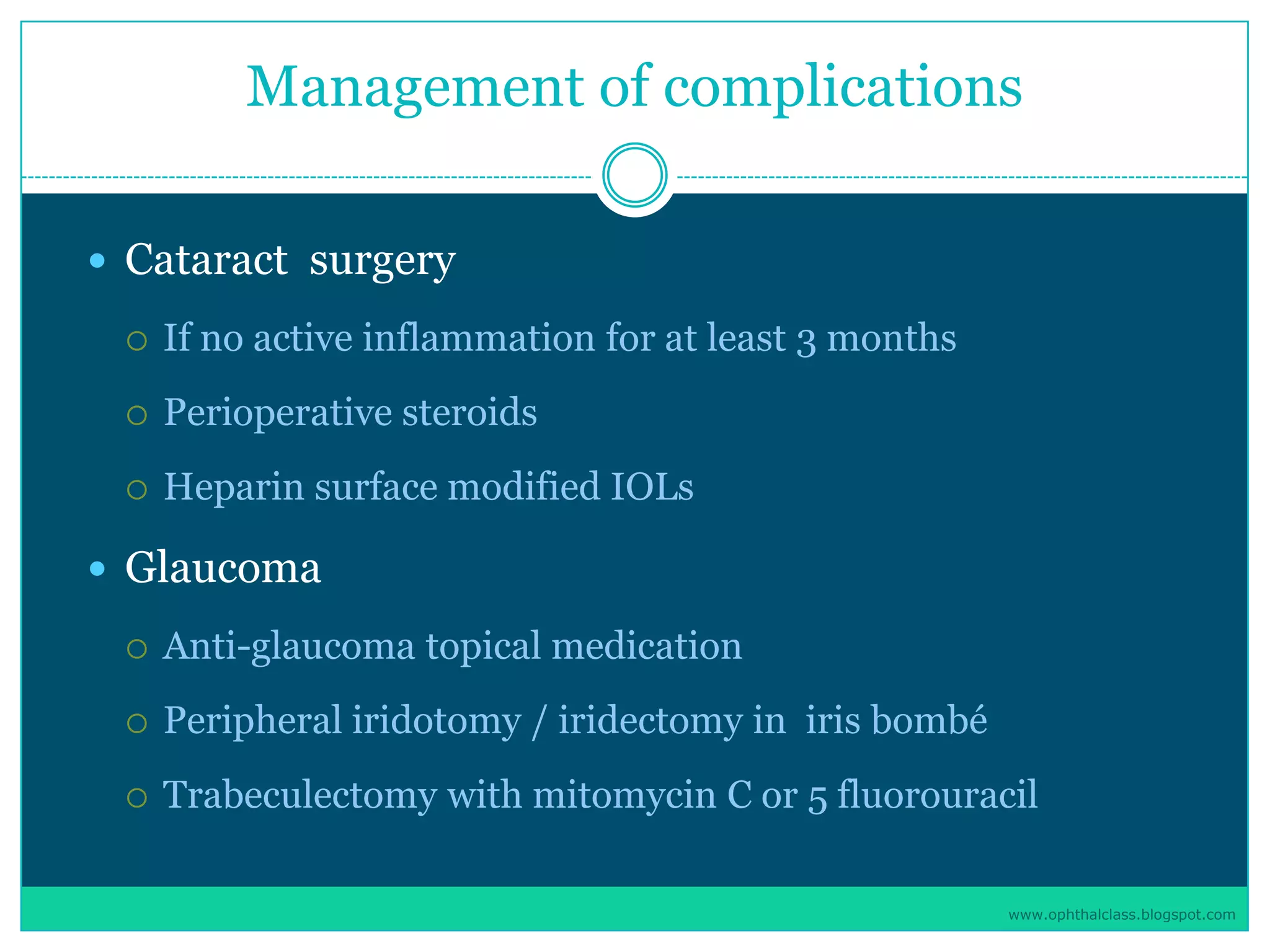 Management of uveitis