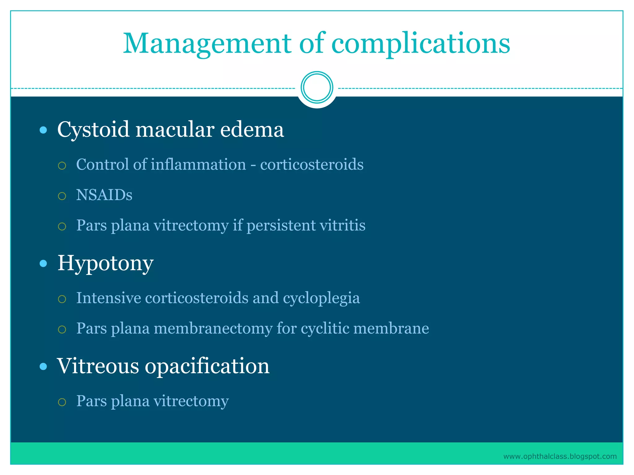 Management of uveitis
