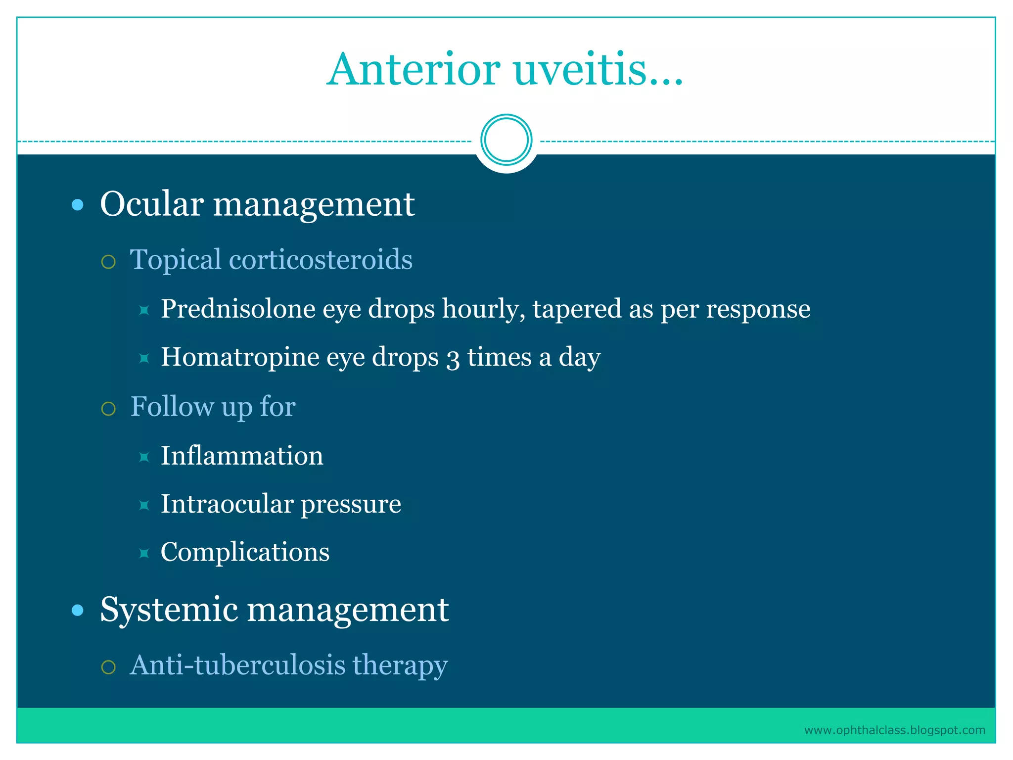 Management of uveitis