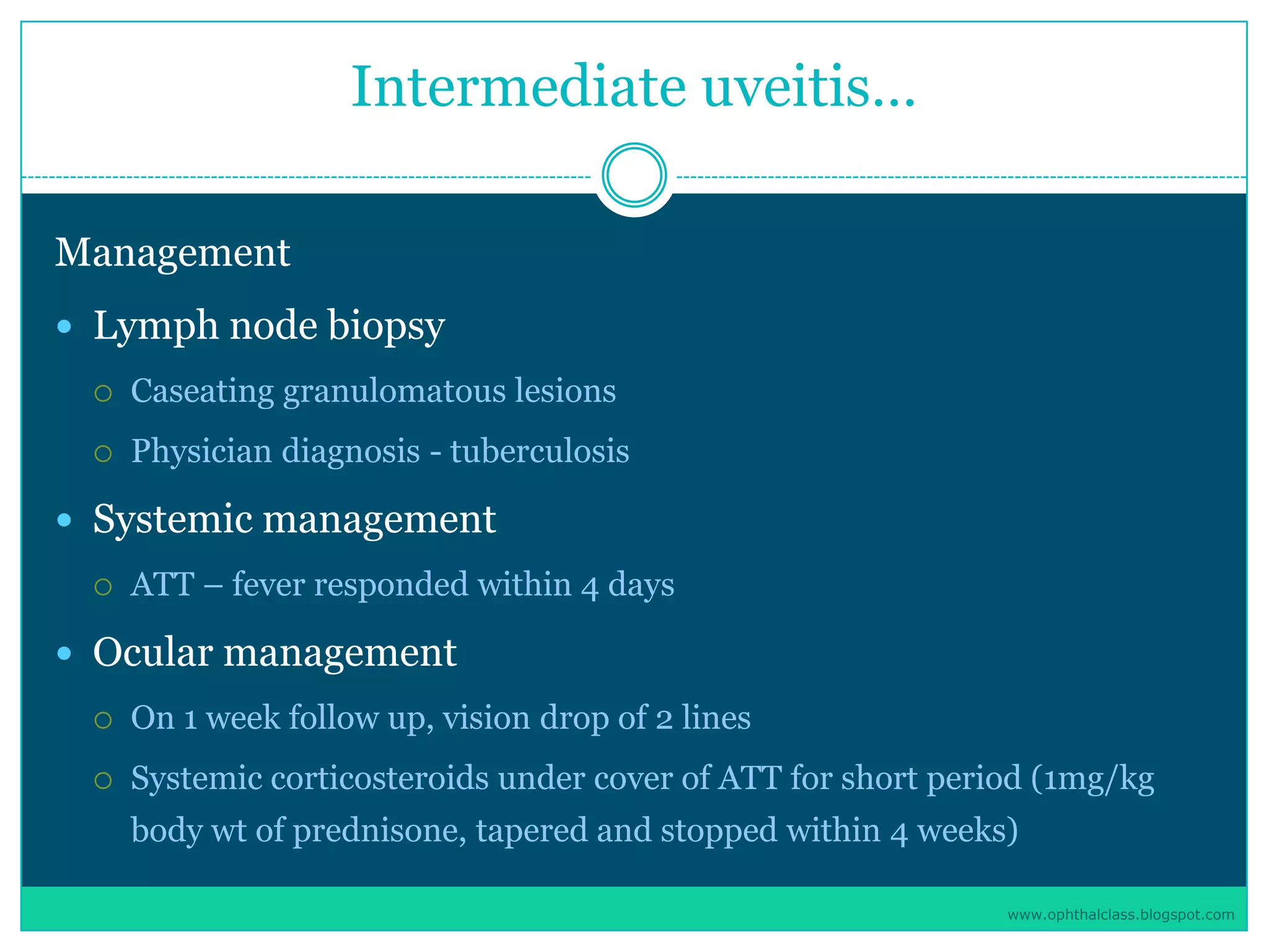 Management of uveitis
