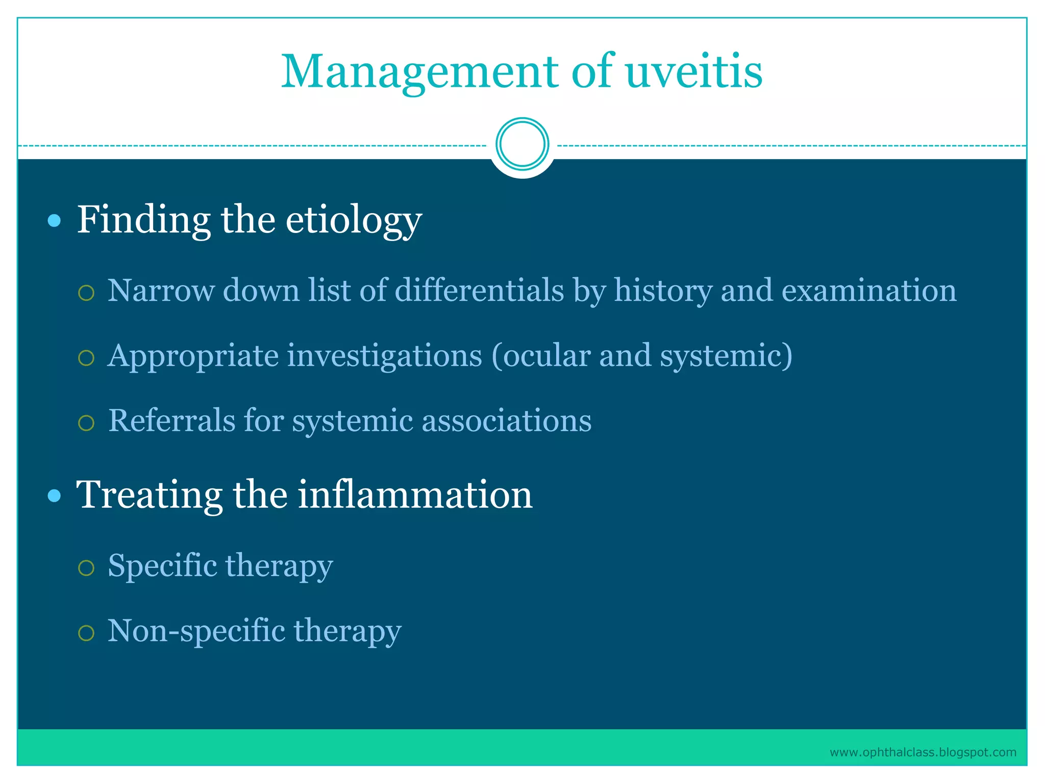 Management of uveitis